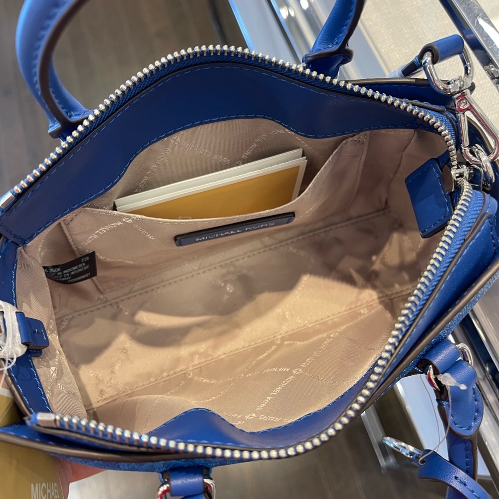 MICHAEL KORS Arden Small Top Zip Signature Logo Messenger Bag
Galaxy Blue 
NWT - Picture 8 of 16